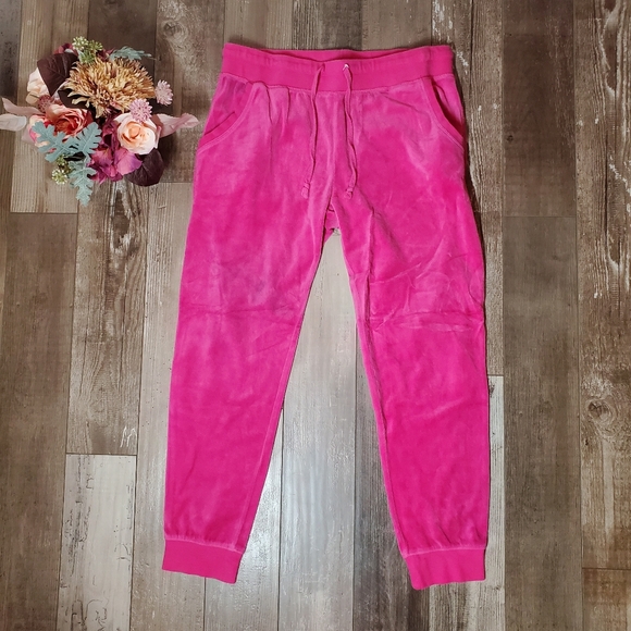 Fashion Nova Hot Pink Velour Jogger Sweatpants Size Large Women's - Picture 1 of 16